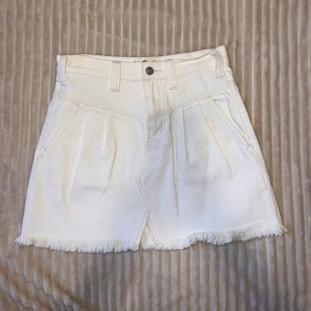 NWOT Free People Sidecar White Denim Mini Skirt - Picture 6 of 9
